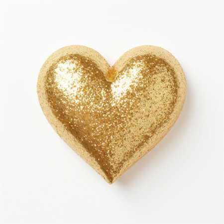 Heart shaped cookie isolated on white background. Top view. Valentines day concept.の素材
