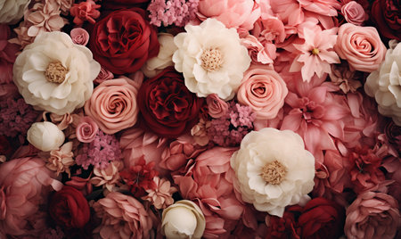 Beautiful flowers background for valentine's day, wedding or other celebrationの素材