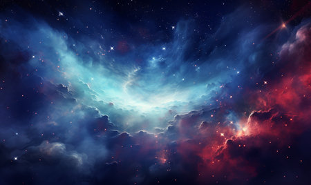 Stars of a planet and galaxy in a free spaceの素材