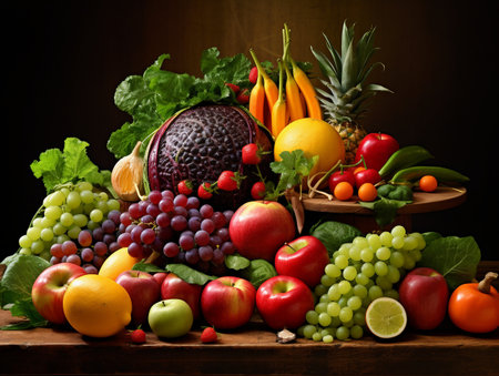 still life  Vegetables, Fruits and other foodstuffsの素材