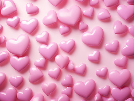 Pink hearts on a pink background, valentine's day backgroundの素材