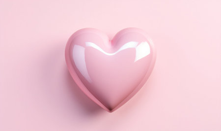Pink heart on pink background, valentine's day concept.の素材