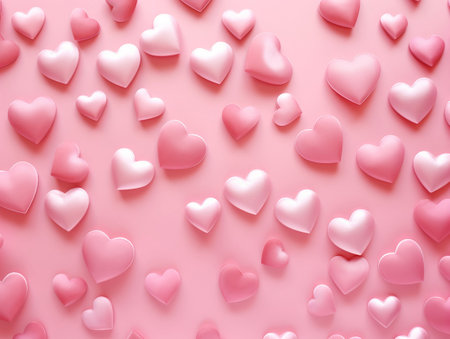 Valentine's day background with pink hearts on pink background.の素材