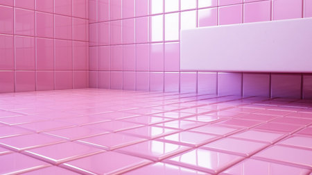Abstract pink tile floor background. 3d rendering. Computer digital drawing.の素材