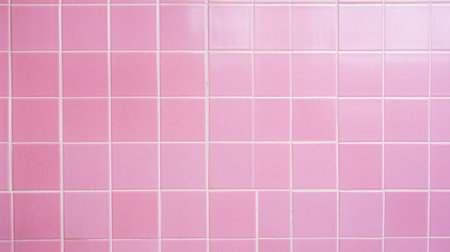 Pink ceramic tile wall background and texture for interior or exterior design.の素材