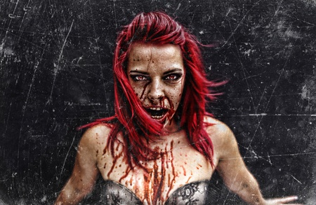 Sexy red hair zombie  monsterの写真素材