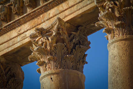 Capital of column Tempel of Jupiter Balbeck Lebanon.