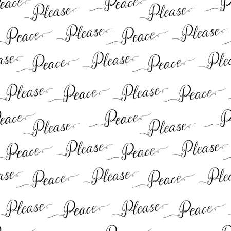 Symbol of peace. Concept of peace conflict. Vector seamless pattern, white background.のイラスト素材