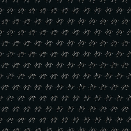 Joy. Seamless pattern with handwritten lettering. Hand drawn flat style minimalistic vector background.のイラスト素材