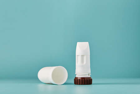 Inhaler for asthma. Asthmatic and Allergy turbuhaler for people with respiratory problemsの写真素材