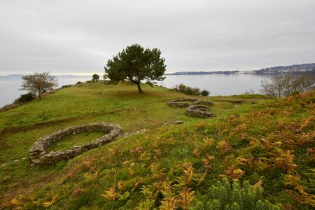 archaeological remains of the Celtic castro of Neixon, in Boiroの写真素材