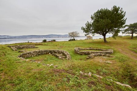 archaeological remains of the Celtic castro of Neixon, in Boiroの写真素材