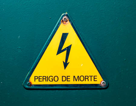 danger warning signの写真素材