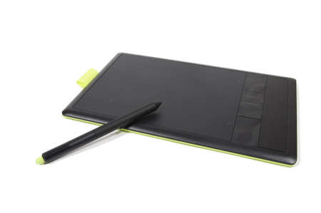 Digital tablet for draw isolated in white backgroundの写真素材