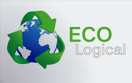 Planet with recycle arrowsのイラスト素材