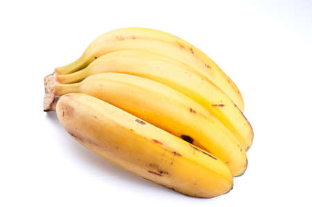 One group of Canary bananas on white background の写真素材
