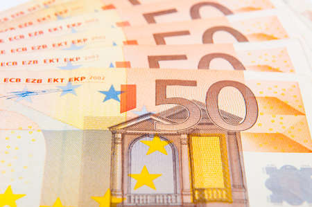Bills of 50 eur expandedの写真素材
