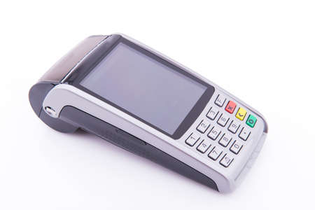 Terminal business for credit card on white backgroundの写真素材