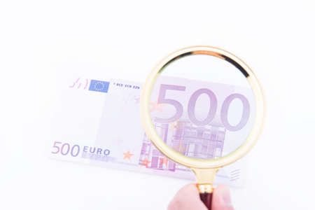 Revisiting a fake five hundred euro on white background