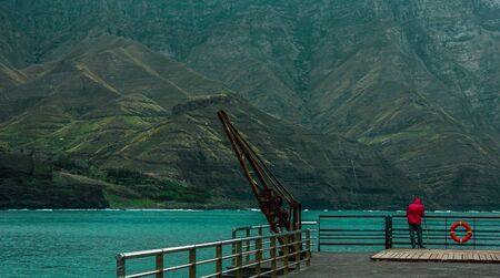 Cliff fishing in Gran Canariaの写真素材