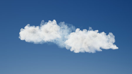 White clouds in the blue sky. Cloudscape. 3D illustrationの写真素材