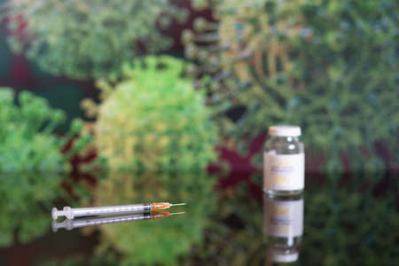 Vaccine and syringe injection. It use for prevention,immunization and treatment from corona virus...