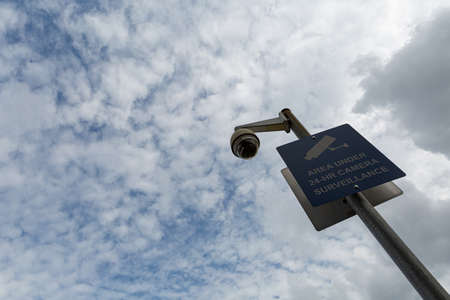 CCTV cameras installed along the streets. To check traffic conditions and take care of safetyの写真素材