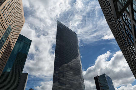 buildings and sky in the shibaura financial zone in tokyoのeditorial素材