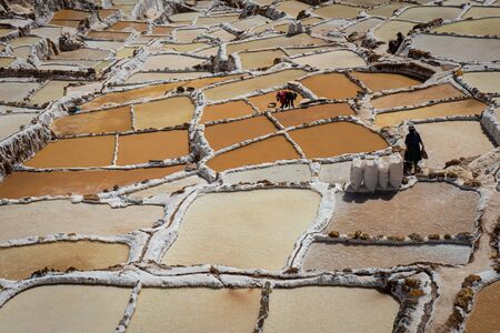views of salt maras, Peru