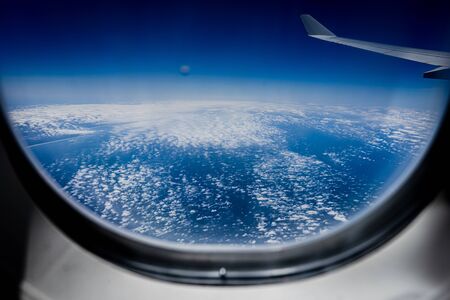 views from the window of an airplaneの写真素材