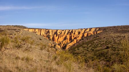 View of Las CÃ¡rcavas in Madrid, Spain. Trekking. Nature concept.の写真素材