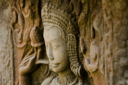 Apsara dancer at Angkor Wat, Siem Reap, Cambodiaの写真素材