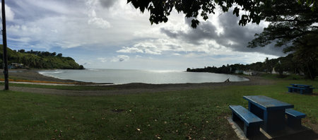 Scenic view of the beach on the island of Guamの写真素材
