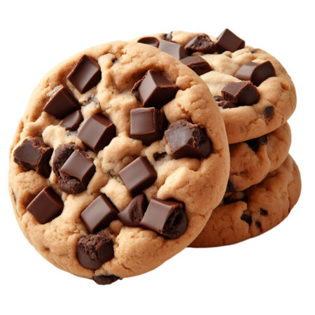 Chocolate chip cookies isolated on white background. Chocolate chip cookies.の素材
