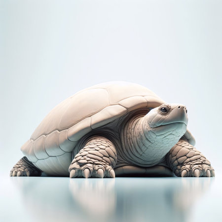 tortoise isolated on a white background. 3d illustration.の素材
