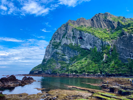 Rocky coast of the island of Madeira in Portugal, Europeの写真素材