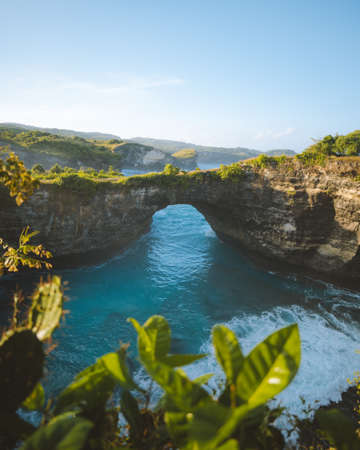 Beautiful Broken Beach in Nusa Penida island, Indonesiaの写真素材