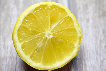 Close up of lemon slice. Vitamin C. Healthy food conceptの写真素材
