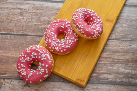 Pink dougnuts, american foodの写真素材