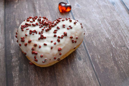 Close up of baked valentine heartの写真素材