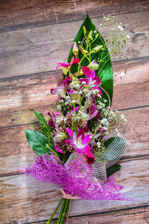 Tied purple flowerの写真素材
