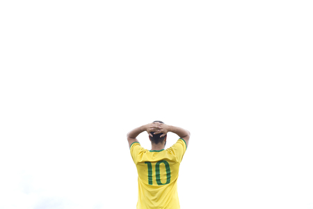 Brazilian supporter celebrating his country's victory