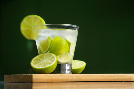 Brazilian Drink and Lemon and Gin, Caipirinhaの写真素材