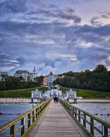 Pier in Sellin on Island RÃ¼gen, Germany, Mecklenburg-Vorpommernのeditorial素材