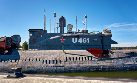 Close-up of the submarine in Peenemunde.のeditorial素材