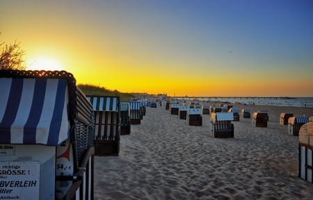 Evening on the beach of Ahlbeck. Germanyの写真素材
