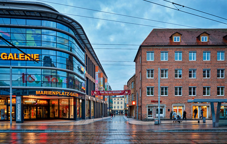 Deutsche Bank at Marienplatz in the old town of Schwerin. Mecklenburg-Vorpommern, Germanyのeditorial素材