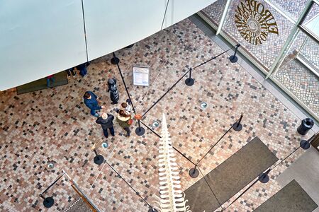 Entrance hall in a museum from above.の写真素材