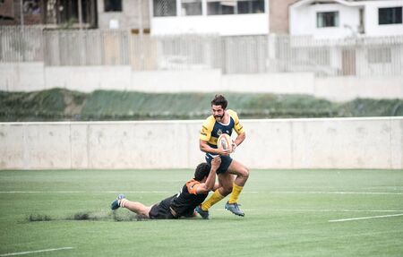 Lima, Peru-November 17, 2019: Lima Rugby Club vs. Navy Warriors held at Andres Avelino Caceres Stadiumのeditorial素材