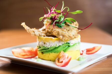 Causa rellena, a typical dish from Peru. freshの写真素材